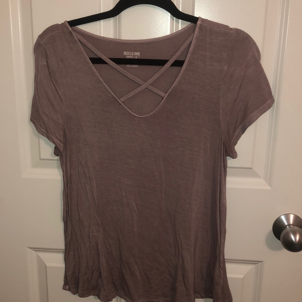 Mauve Crossed Tee